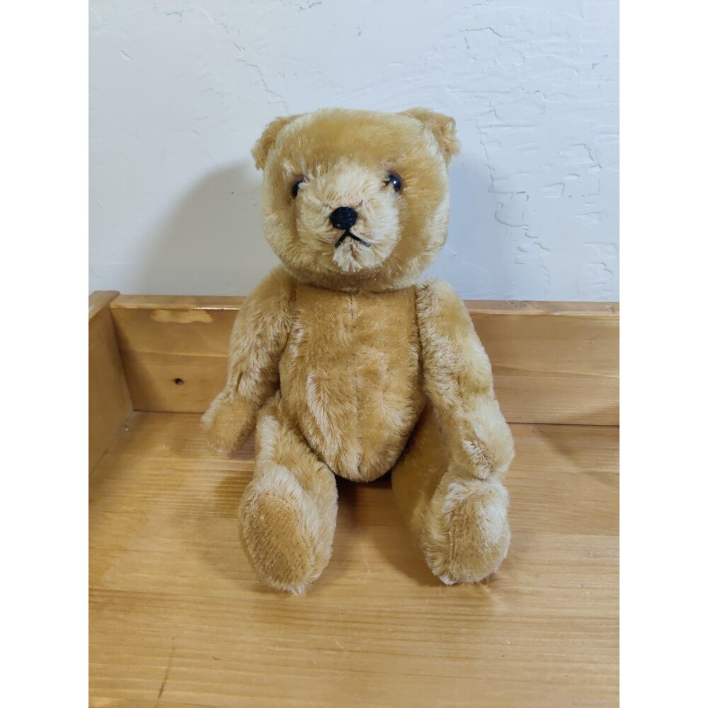 Vintage German Hermann Wool Cotton Teddy Bear Original Tag 10” Movable Joints